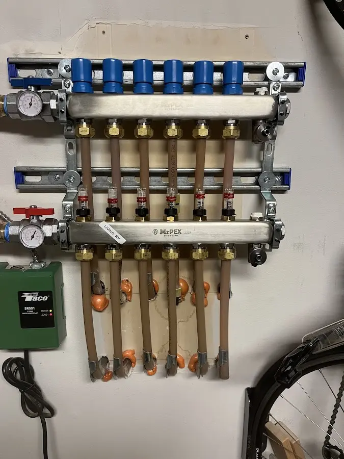 Plumber performing Gas Leak Detection at a residential property in Red Oak